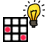 rotes Sudoku-Gitter mit leuchtender Gl�hbirne